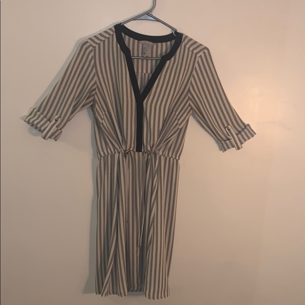 Black and White Striped Dress